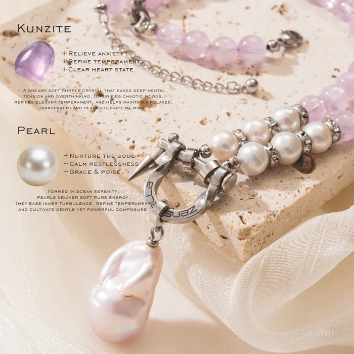 Lilt Kunzite & Baroque Pearl Necklace