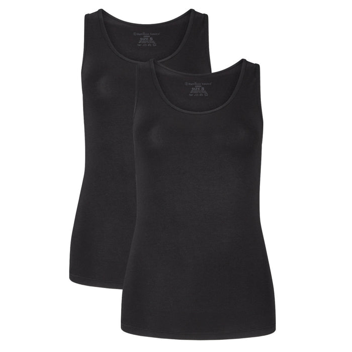 Bamboo Basics Long Fit Singlets Anna  - Zwart - pack shot