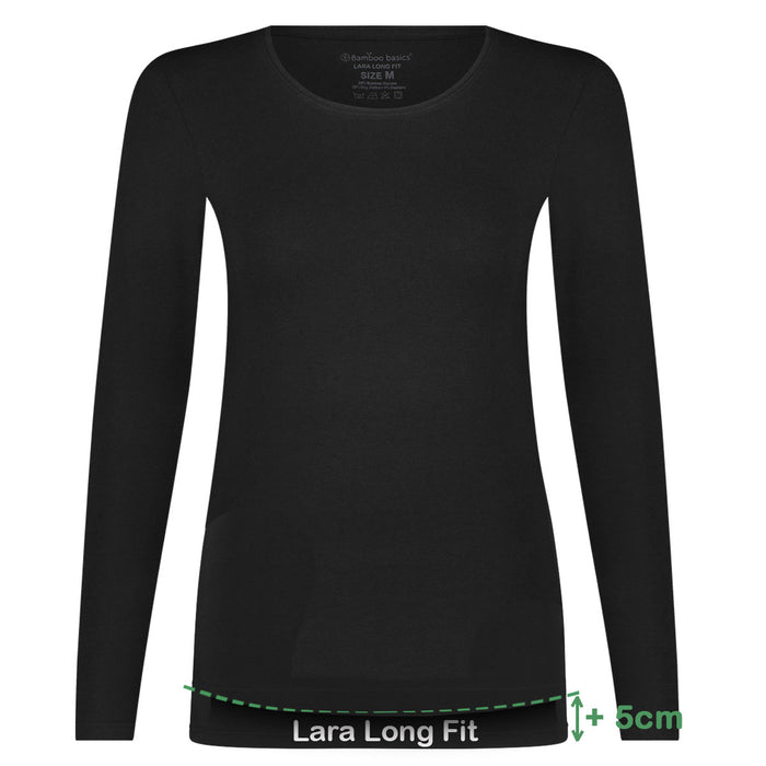 Bamboo Basics Long Fit T-shirts lange mouw Lara  - Zwart - pack shot