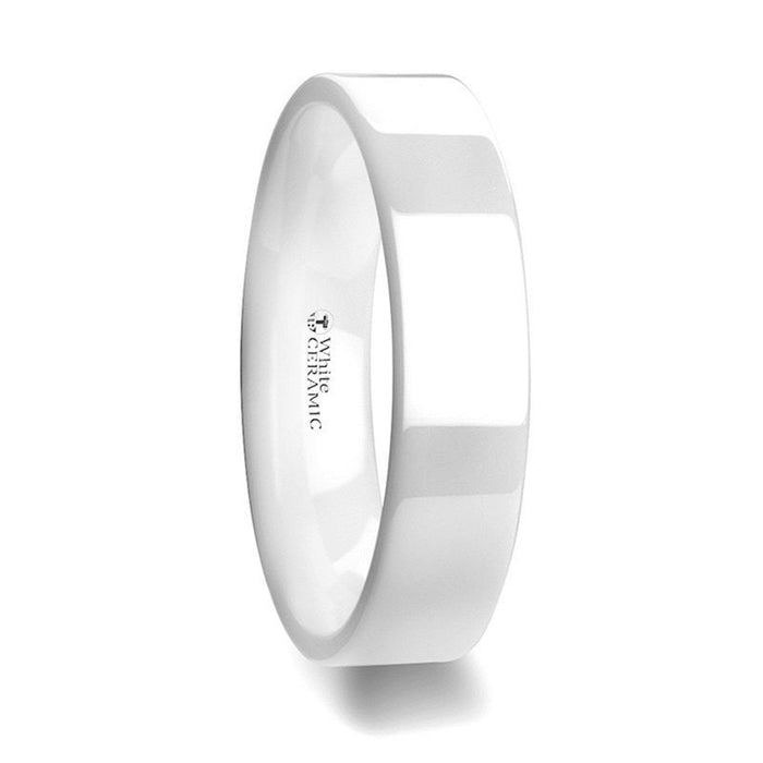 LUCENT White Ceramic men's wedding band, image 1