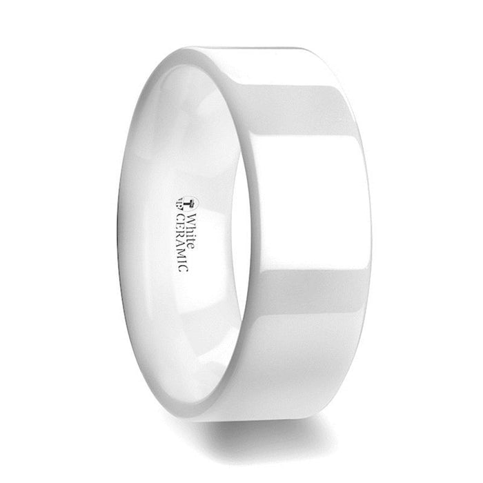 LUCENT White Ceramic men's wedding band, image 3