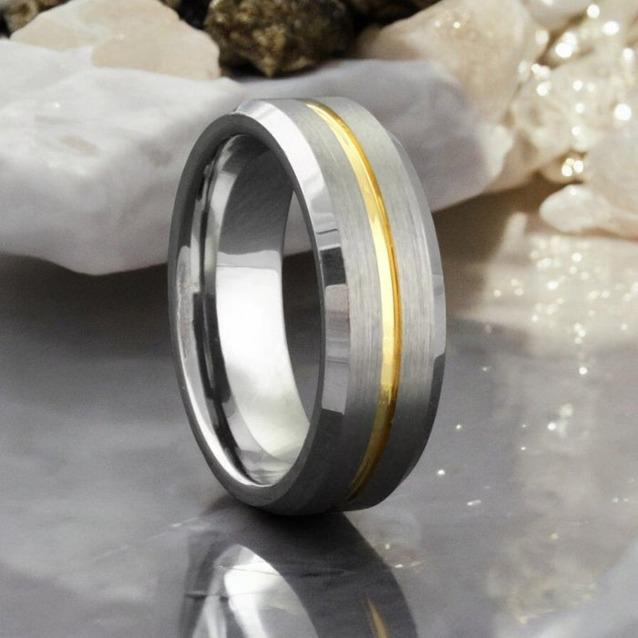MAESTRO — hero shot — men's tungsten carbide wedding ring | Aydins Jewelry
