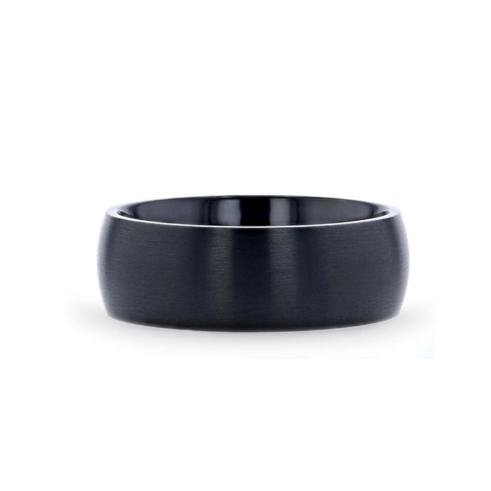 MARAUDER — detail view — men's titanium wedding ring | Aydins Jewelry
