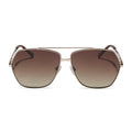 diff eyewear maude oversized aviator sunglasses with a gold metal frame and brown gradient polarized lenses front view