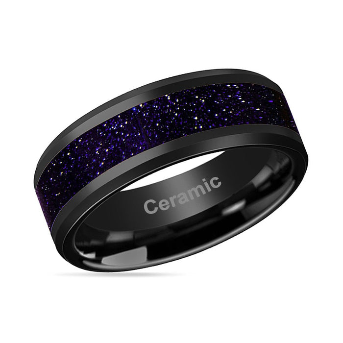 MELO Black Ceramic men's wedding band, image 2