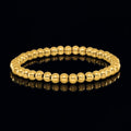 Men's Beaded Bracelet - Stainless Steel 6mm Polished Beads | Yellow IP Plating