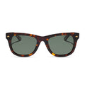 diff eyewear mercer square sunglasses with a rich tortoise acetate frame and g15 polarized lenses front view