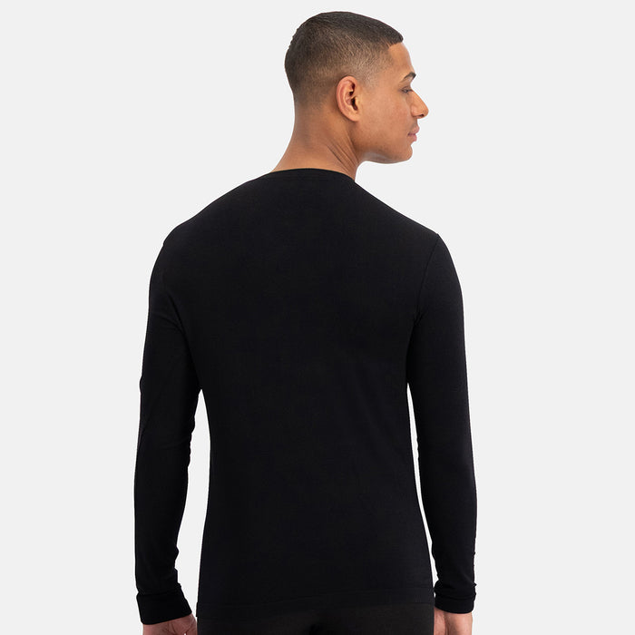 Merino-Bamboe T-shirt lange mouw Tyson – Zwart