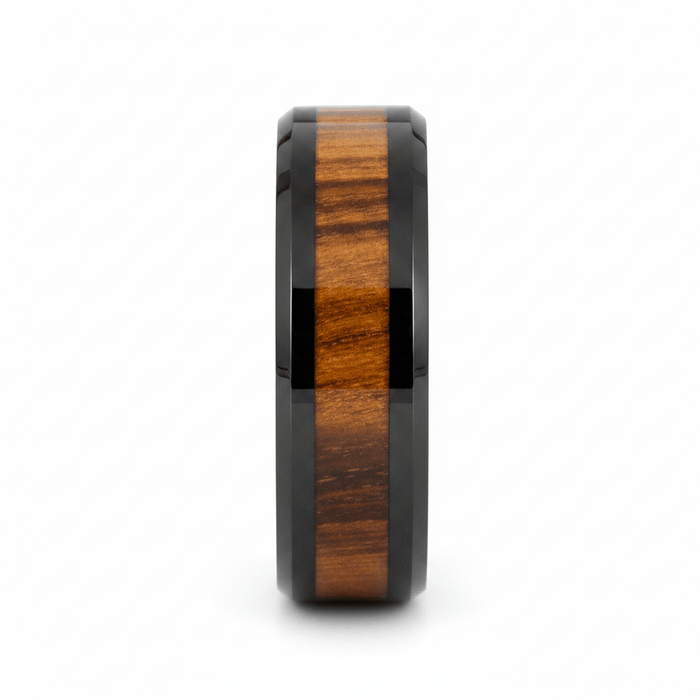MESA — Front-facing straight-on view — men's tungsten wedding ring.