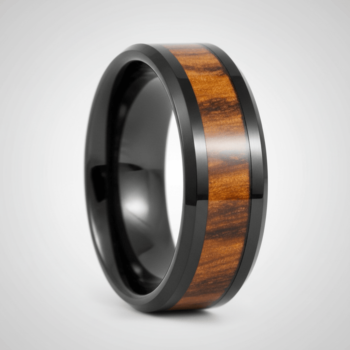 MESA — Center-through axial view — men's tungsten wedding ring.