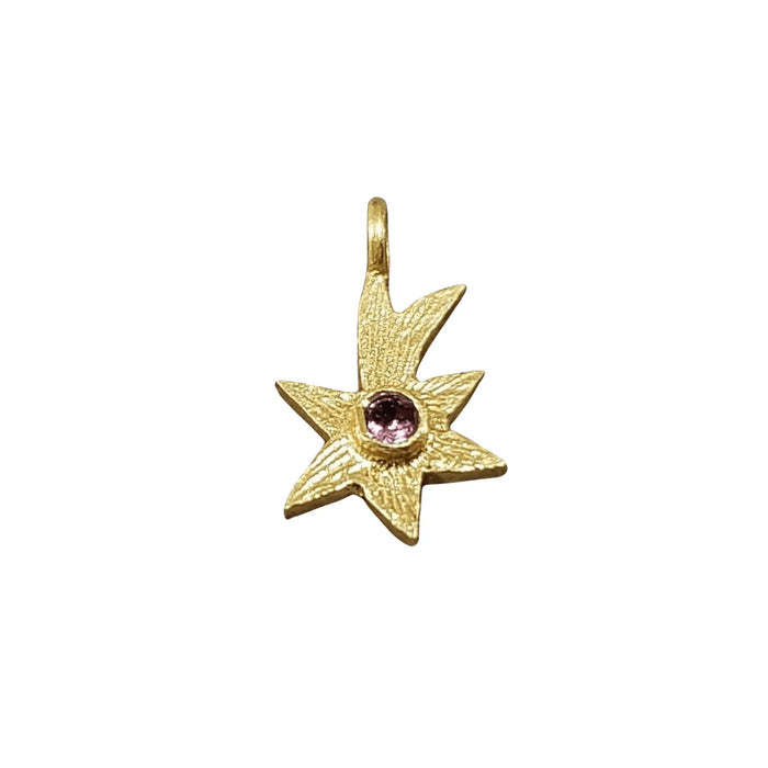 Minimalist Gold Vermeil Tourmaline Star Charm - K Jewelry Accessories