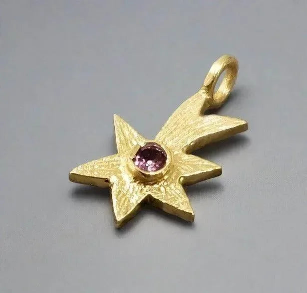 Minimalist Gold Vermeil Tourmaline Star Charm - K Jewelry Accessories