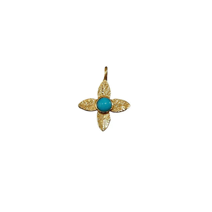 Minimalist Gold Vermeil Turquoise Clover Charms - K Jewelry Accessories