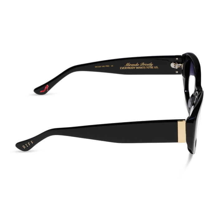 the devil wears prada x diff eyewear featuring the miranda square oversized prescription glasses with a black acetate frame side view