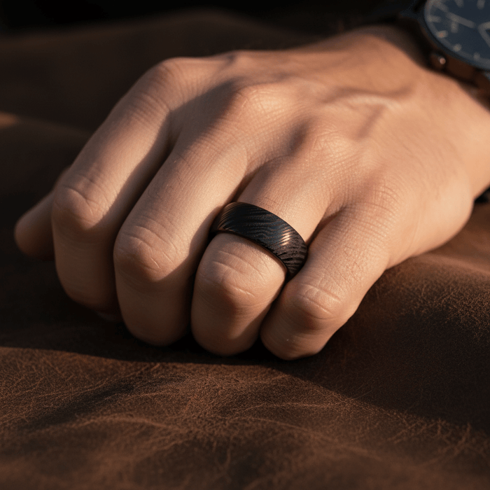 MUKUGLO — lifestyle on hand — men's tungsten carbide wedding ring | Aydins Jewelry