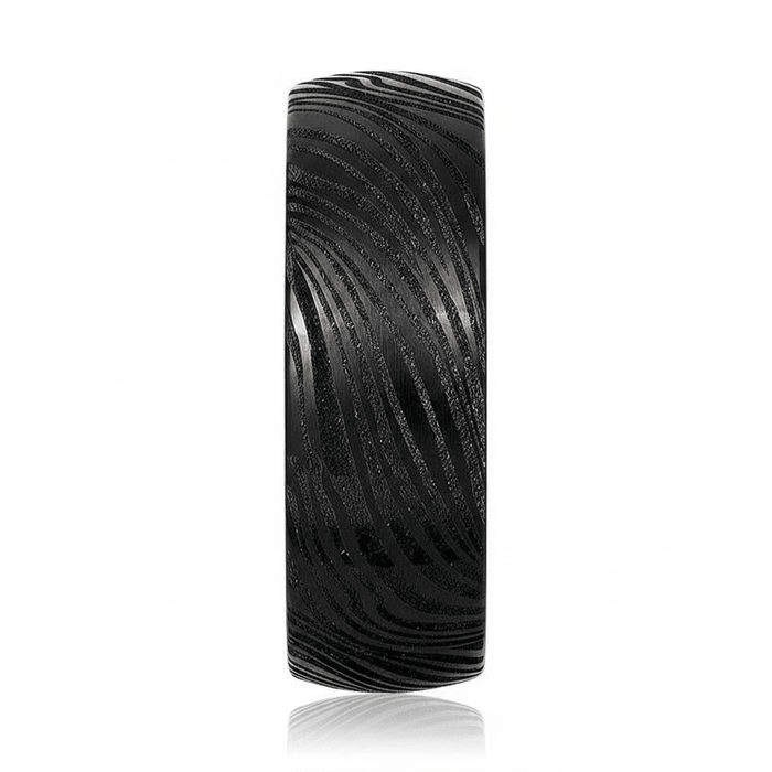 MUKUGLO — angled view — men's tungsten carbide wedding ring | Aydins Jewelry