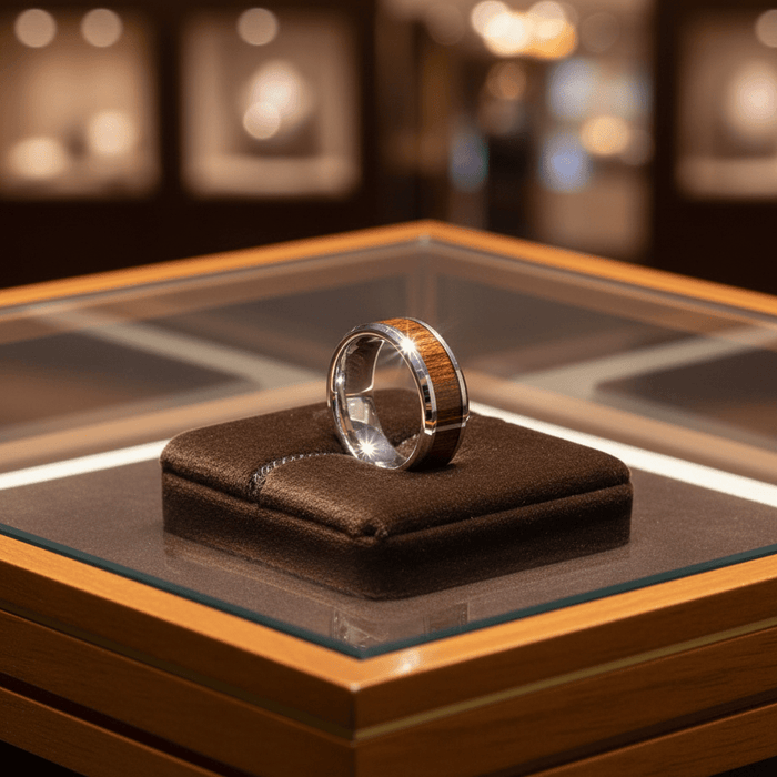 MYTHIC — display shot — men's tungsten carbide wedding ring | Aydins Jewelry