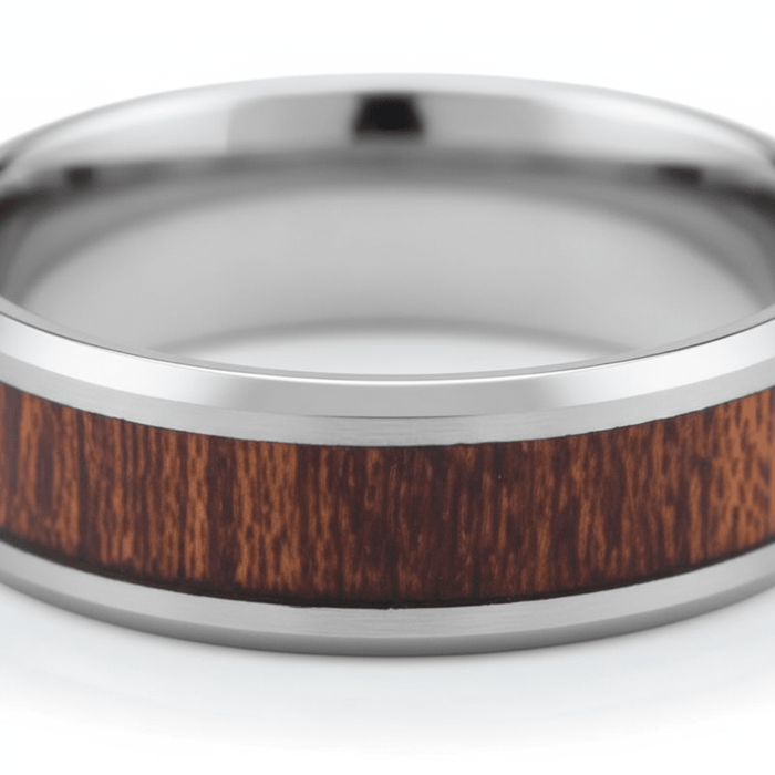MYTHIC — close-up detail — men's tungsten carbide wedding ring | Aydins Jewelry