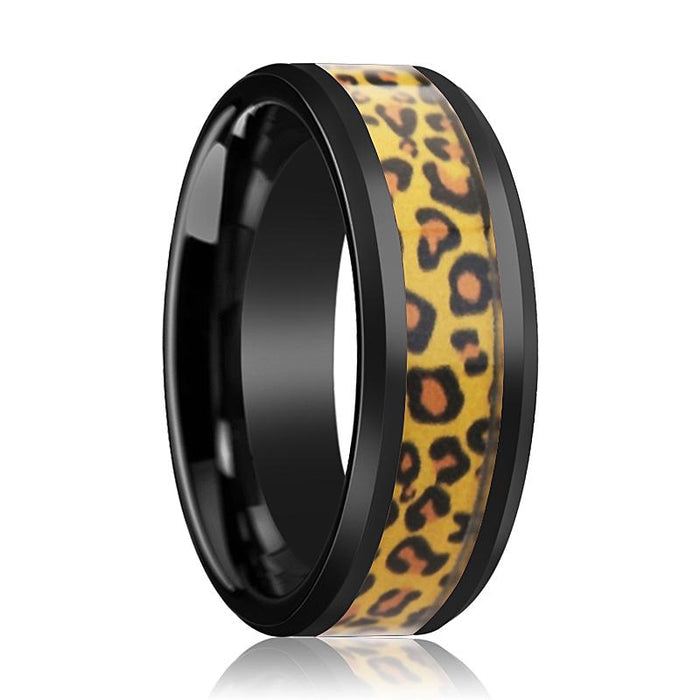 NAMIBIA Black Ceramic men's wedding band, image 1