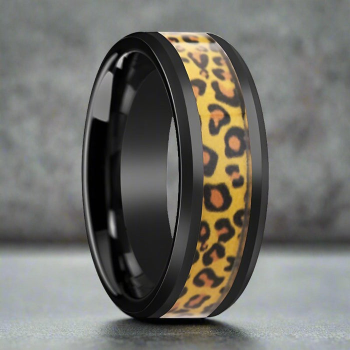 NAMIBIA Black Ceramic men's wedding band, image 4