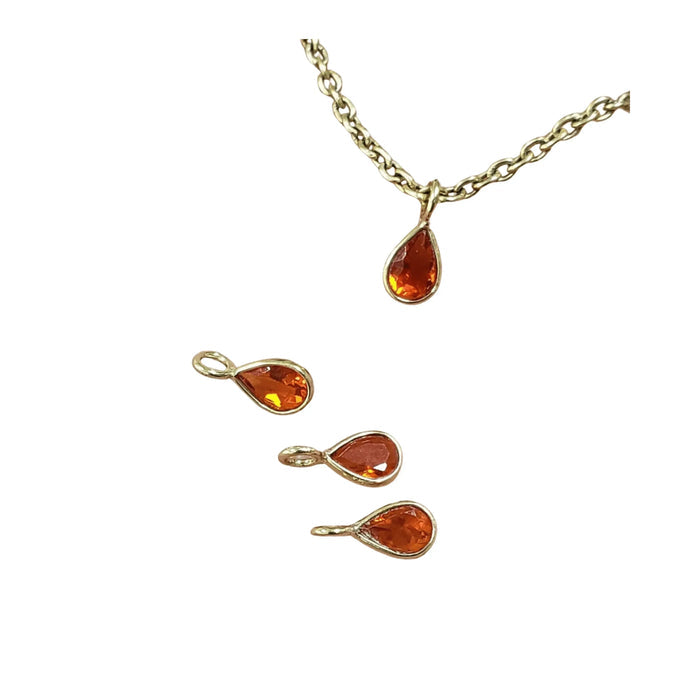 Natural 18k Gold Orange Opal Necklace Teardrop Beautiful - K Jewelry Accessories