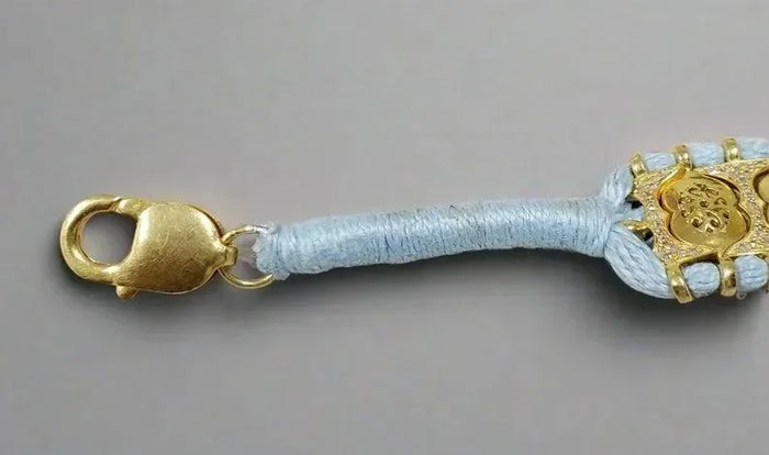 Natural Aquamarine & Kyanite Gold Vermeil Cord Bracelet - K Jewelry Accessories