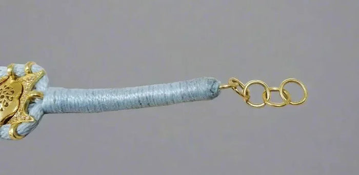 Natural Aquamarine & Kyanite Gold Vermeil Cord Bracelet - K Jewelry Accessories