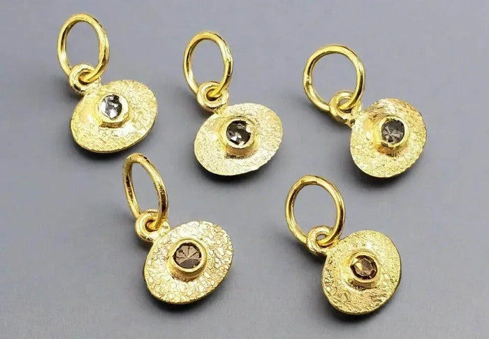 Natural Brown Diamond 18k Gold Pendant Charm Beautiful - K Jewelry Accessories