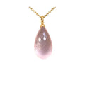 Natural Rose Quartz 18K Gold Pendant: Healing Crystal Jewelry