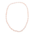 Natural Rose Quartz Carved Bead 32.5 Inch Hand Knotted Pink Gemstone Necklace