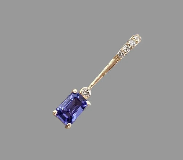 Natural Tanzanite & Brilliant Cut Diamond Pendant