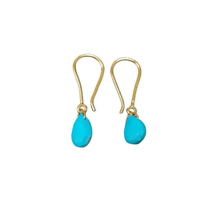 Natural Turquoise Gold Vermeil Earrings - K Jewelry Accessories