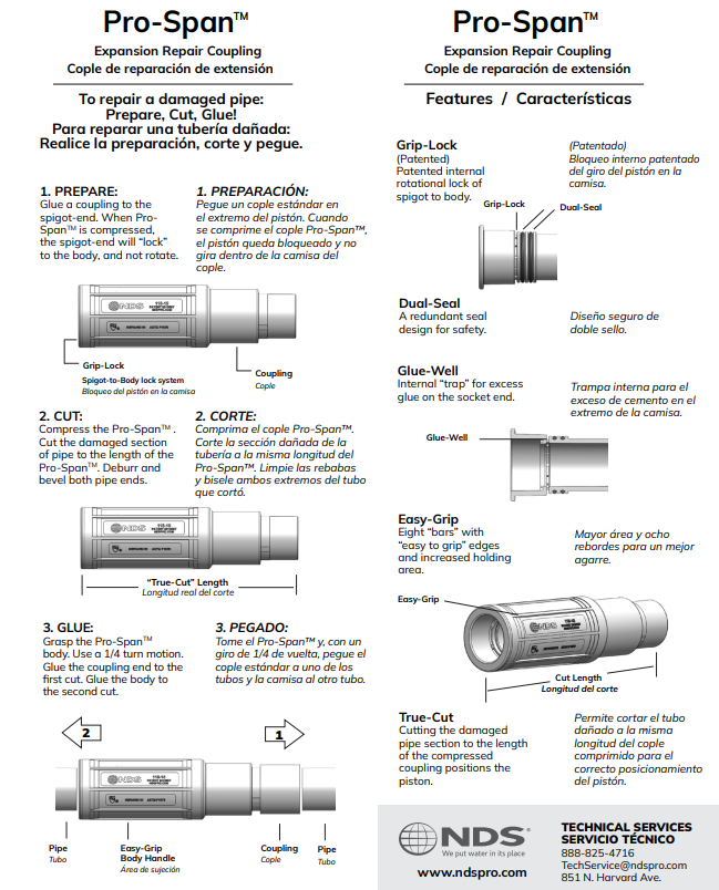 NDS 118-30 - Pro-Span Expansion Repair Coupling 3"
