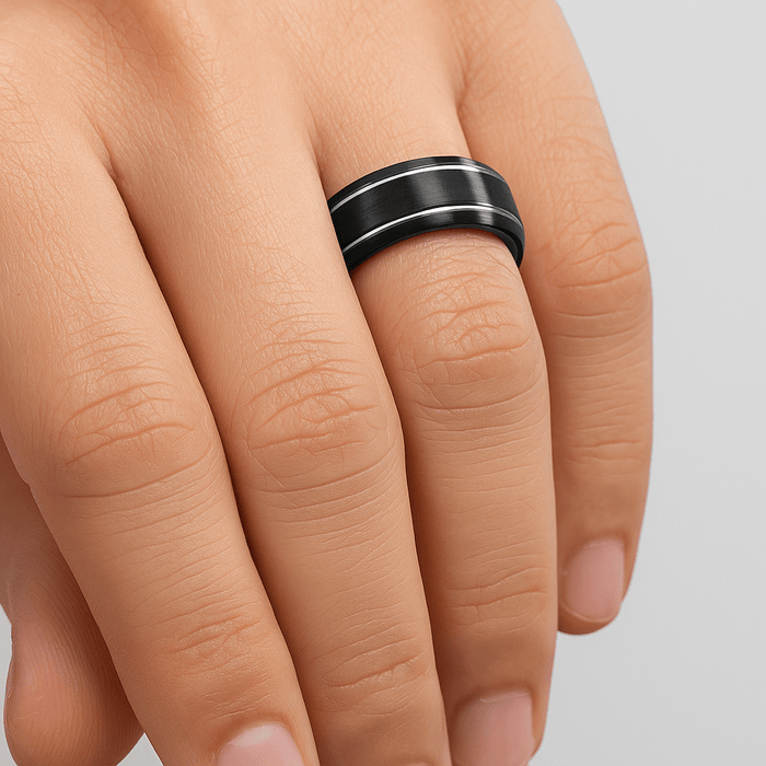 NOCTURNE Tungsten Carbide men's wedding band, image 2