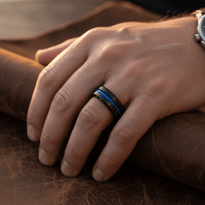 NORWAY — lifestyle on hand — men's tungsten carbide wedding ring | Aydins Jewelry