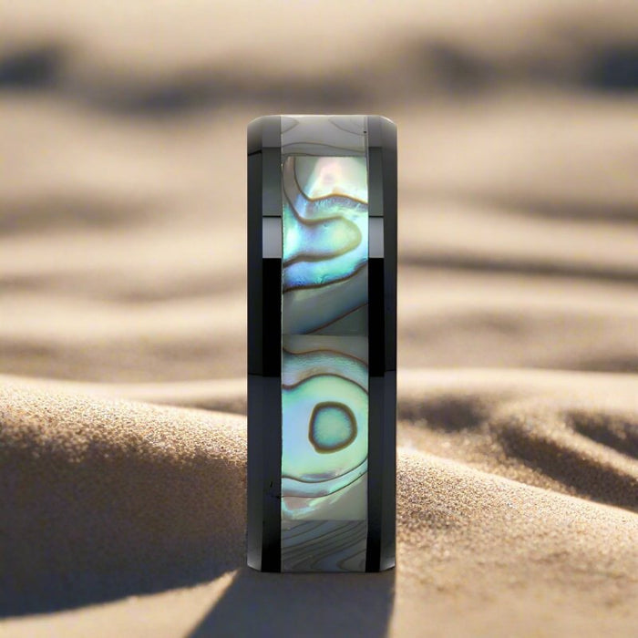 OAHU Black Ceramic men's wedding band, image 4