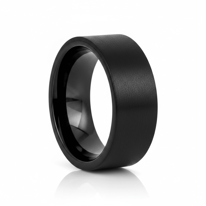OBSIDIANIX — hero shot — men's tungsten carbide wedding ring | Aydins Jewelry