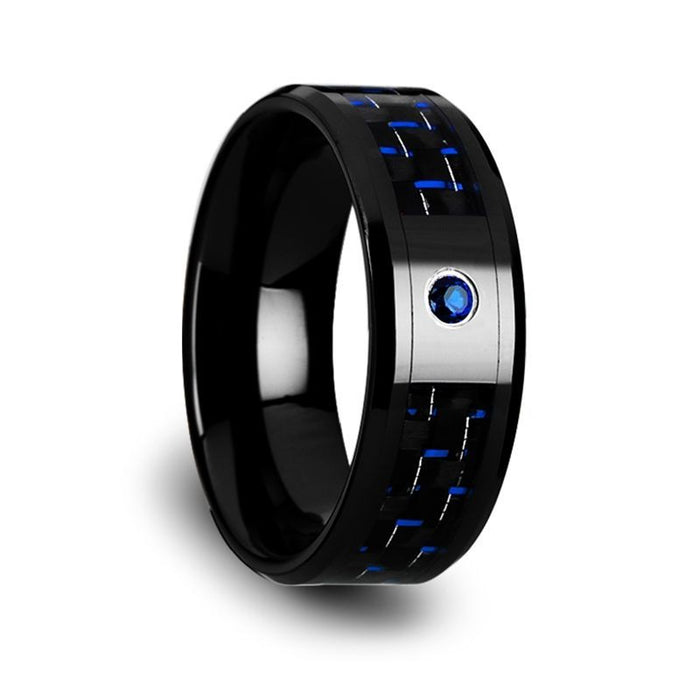 ODELL Black Ceramic men's wedding band, image 2