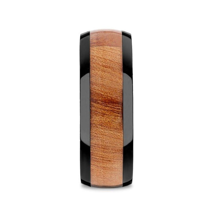 ODYSSEY black ceramic ring, front view