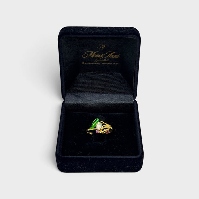 Opal Leaf Ring - Monis Anas Jewellers