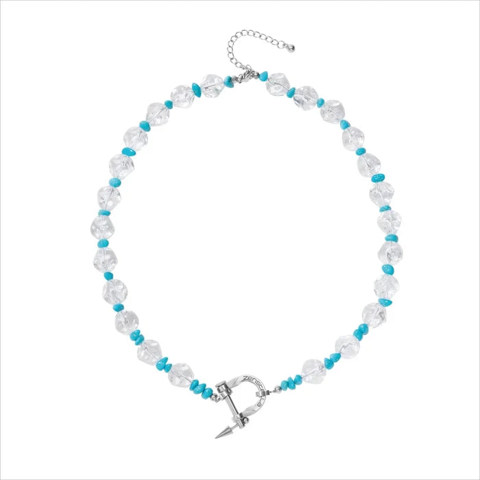 Orbit Clear Quartz & Turquoise Necklace