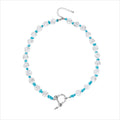 Orbit Clear Quartz & Turquoise Necklace