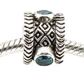 Ornate Blue Topaz Sterling Silver Charm