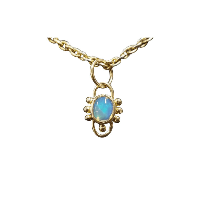 Oval 18k Ethiopian opal Gold pendant For Women - K Jewelry Accessories