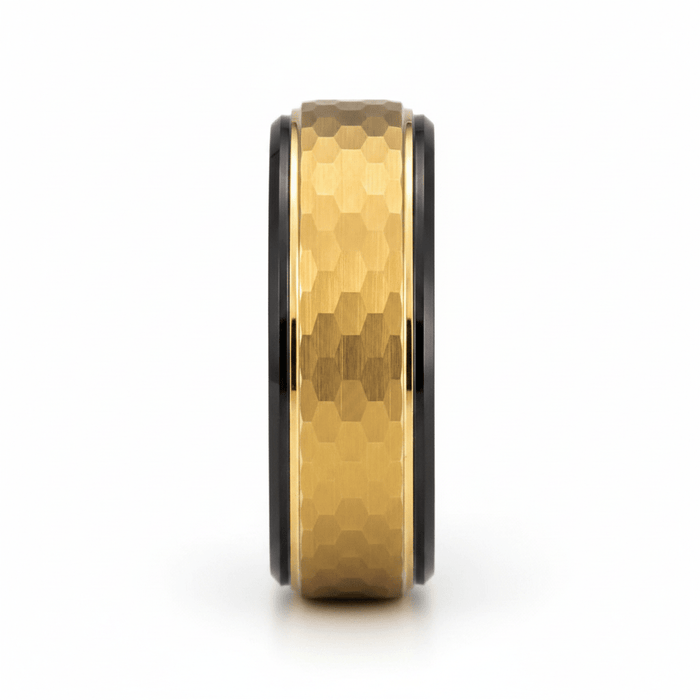 OZAK — Front-facing straight-on view — men's tungsten wedding ring.