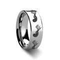 Ammonite | Tungsten Ring Dinosaur Print Engrave Tungsten Carbide men's wedding band, image 1