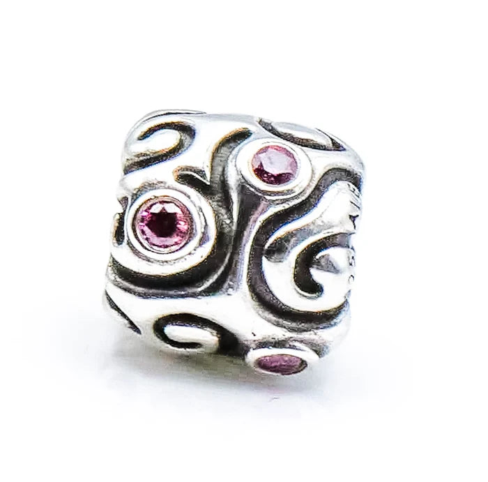 PANDORA Day Dream 925 ALE Sterling Silver Charm Bead With Red Cubic Zirconia