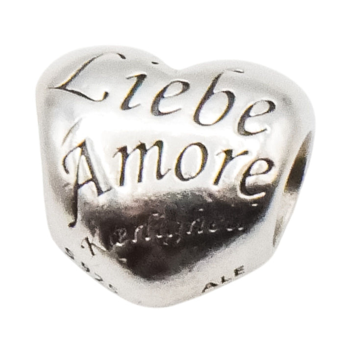 Pandora Language of Love Sterling Silver Heart Charm – Retired