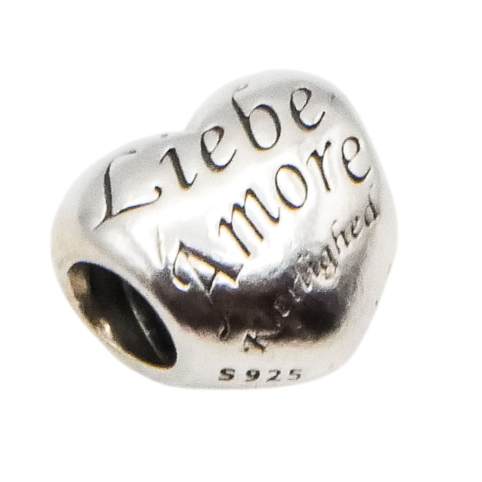 Pandora Language of Love Sterling Silver Heart Charm – Retired