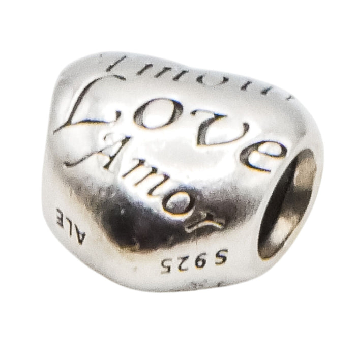Pandora Language of Love Sterling Silver Heart Charm – Retired